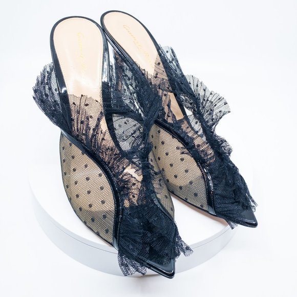 GIANVITO ROSSI Ofelia Ruffle Tulle Mule size 42, H0234 - Picture 2 of 12